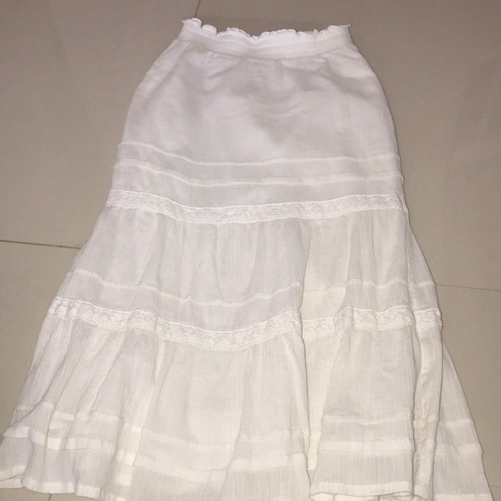 A long white skirt